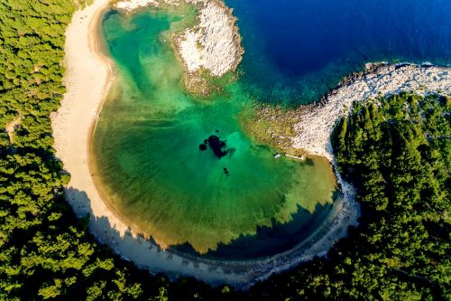 La plage de Saplunara dans le parc national de Mljet en Croatie