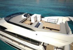 Location bateau Sunseeker Manhattan 66 dans le sud de la France - vue arienne flybridge