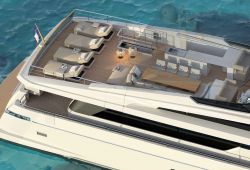 Location bateau Sanlorenzo SL106 dans le sud de la France - vue aérienne sundeck