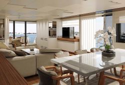 Sanlorenzo SL106 à louer sur la Côte d'Azur - salon et salle à manger