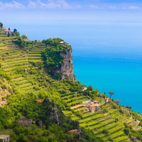 Vues du sentier des dieux sur la Cte Amalfitaine