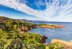 Une crique de roches rouges dans le massif de lEstrel prs de Thoule-sur-mer